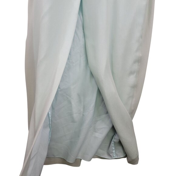 VTG Deadstock Shanghai Nites Long Light Blue 100% Silk Maxi Skirt Sz 8 *Callout - Picture 3 of 11